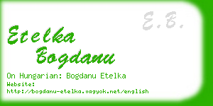 etelka bogdanu business card